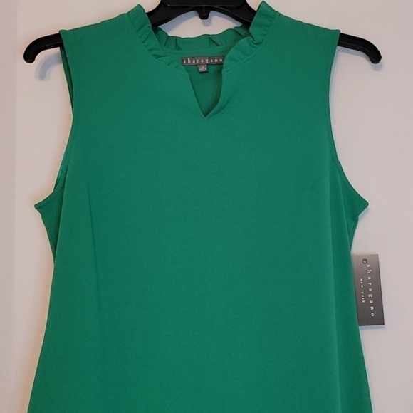 𝅺sharagamo Crepe Sleeveless Split Neck Dress - Picture 4 of 7